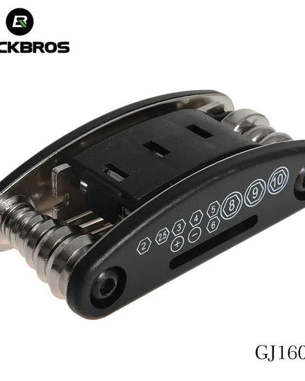 ROCKBROS 16 in 1 Bike Bicycle Multi Repair Tool Set Kit Hex Spoke Cycle Screwdriver Tool Wrench Mountain Cycle Tool Sets Black
