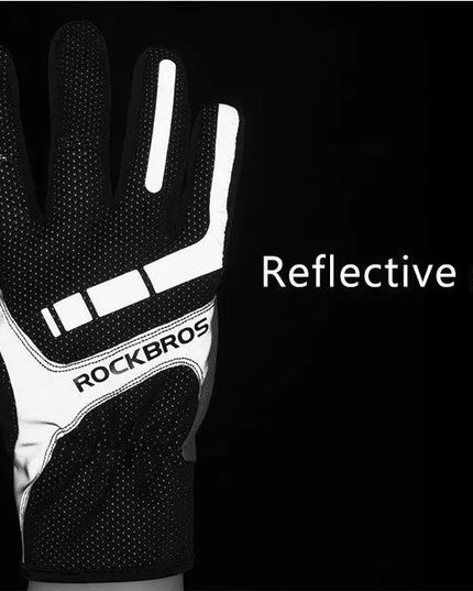 ROCKBROS Touch Screen Cycling Gloves Autumn Winter Thermal Windproof Bicycle Gloves Keep Warm Thick Sport Glove Bike Accessories