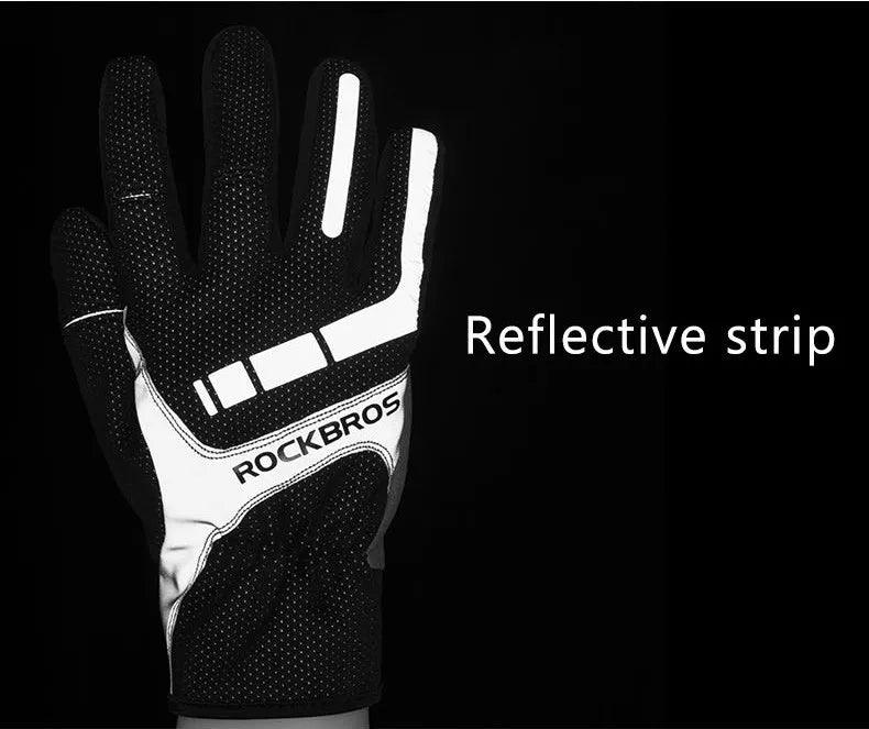 ROCKBROS Touch Screen Cycling Gloves Autumn Winter Thermal Windproof Bicycle Gloves Keep Warm Thick Sport Glove Bike Accessories