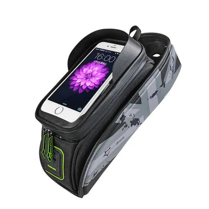 ROCKBROS Bicycle Bag MTB Road Bike Bag Rainproof Touch Screen Cycling Front Tube Frame Bag 5.8/6.0 Phone Case Bike Accessories