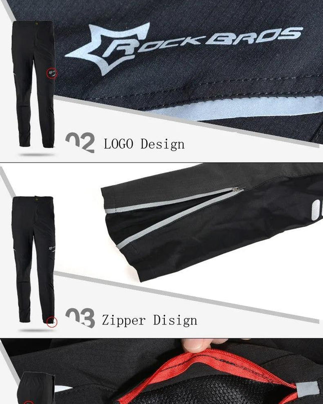 ROCKBROS Bike Cycling Pants Men Women Sport Breathable Summer Reflective Pants Riding  Bicycle Bike Fishing Fitness Trousers