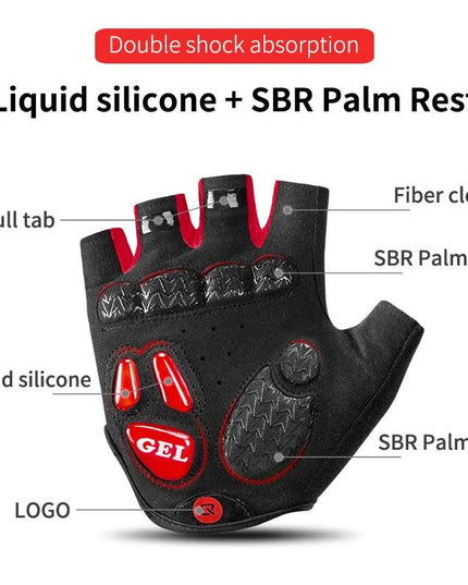 ROCKBROS Touch Screen Cycling Bike Gloves Autumn Spring MTB Bike Bicycle Gloves GEL Pad Shockproof Half Finger Mittens Gloves