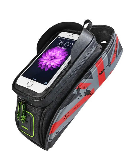 ROCKBROS Bicycle Bag MTB Road Bike Bag Rainproof Touch Screen Cycling Front Tube Frame Bag 5.8/6.0 Phone Case Bike Accessories