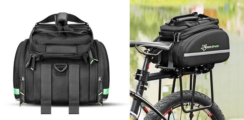 ROCKBROS Bicycle Carrier Bag MTB Bike Rack Bag Trunk Pannier Cycling Multifunctional Large Capacity Travel Bag With Rain Cover