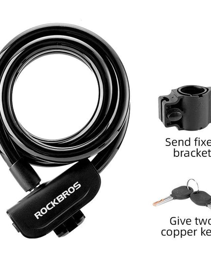 ROCKBROS Bicycle Lock Bike Portable Anti-theft Ring Lock MTB Road Cycling Cable Lock Motorcycle Vehicle Bicycle Accessories
