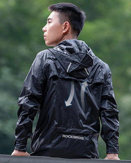 ROCKBROS Cycling Waterproof Jacket Men Breathable Reflective Hooded Raincoat Waterproof  Outdoor Sport Windbreaker European Size