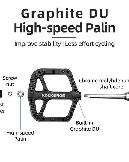 ROCKBROS Ultralight Seal Bearings Bicycle Bike Pedals Cycling Nylon Road bmx Mtb Pedals Flat Platform Bicycle Parts Accessories