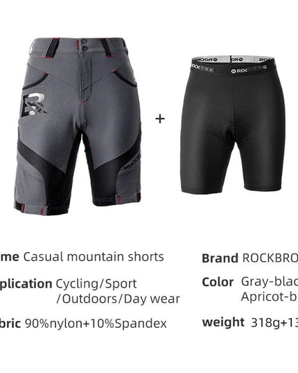 ROCKBROS 4D Women's Men's Shorts 2 In 1 With Separable Underwear Shorts Bike Shorts Climbing Running Bicycle Pants Cycling Trous