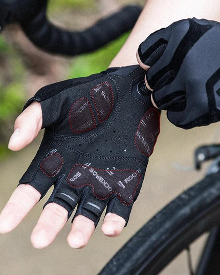 ROCKBROS Cycling Men's Gloves Breathable Shockproof Cycling Gloves Summer Fingerless Gloves MTB Mountain Bicycle Gloves Sports