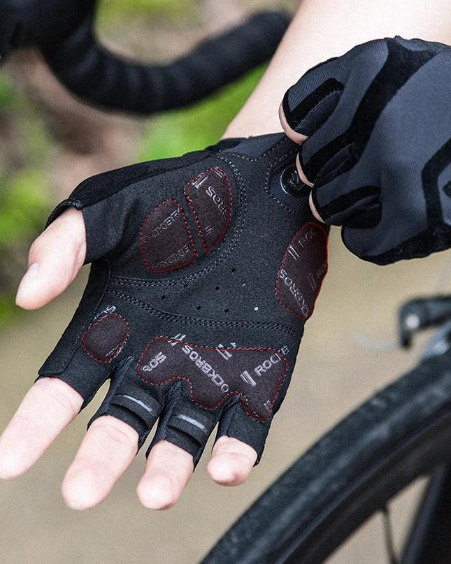 ROCKBROS Cycling Men's Gloves Breathable Shockproof Cycling Gloves Summer Fingerless Gloves MTB Mountain Bicycle Gloves Sports