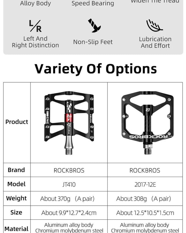 ROCKBROS Mountain Bike Bicycle Pedals Cycling Ultralight Aluminium Alloy 4 Bearings MTB Pedals Bicicleta Bike Pedals Flat BMX
