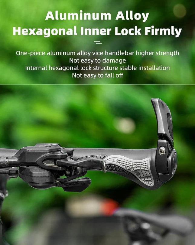 ROCKBROS MTB Bicycle Grips Horns Shofar Vice Handlebar Grips Cycling Shockproof Dust-proof Bike Grips Rubber Bilateral Locked