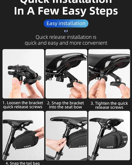 ROCKBROS Rainproof Bicycle Bag Shockproof Bike Saddle Bag For Refletive Rear Large Capatity Seatpost MTB Bike Bag Accessories
