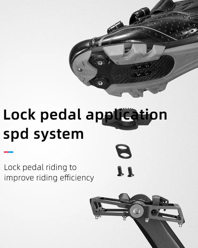 ROCKBROS 2 In 1 Bicycle Lock Pedal With Free Cleat For SPD System MTB Road Aluminum Anti-slip Sealed Bearing Lock Accessories