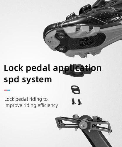 ROCKBROS 2 In 1 Bicycle Lock Pedal With Free Cleat For SPD System MTB Road Aluminum Anti-slip Sealed Bearing Lock Accessories