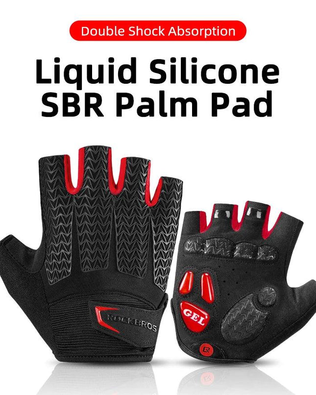 ROCKBROS Touch Screen Cycling Bike Gloves Autumn Spring MTB Bike Bicycle Gloves GEL Pad Shockproof Half Finger Mittens Gloves