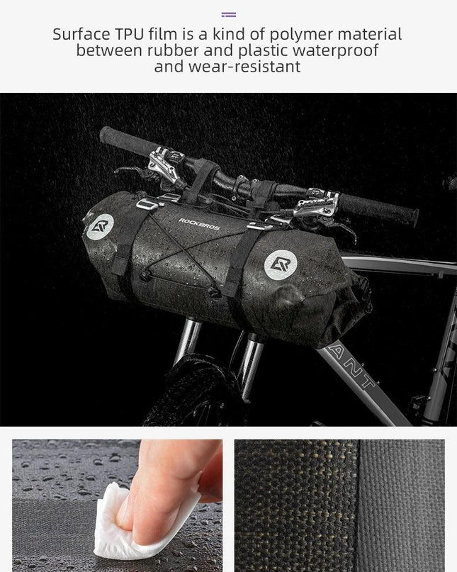 ROCKBROS Bicycle Bag Big Capacity Waterproof Front Tube Cycling Bag MTB Handlebar Bag Front Frame Trunk Pannier Bike Accessories