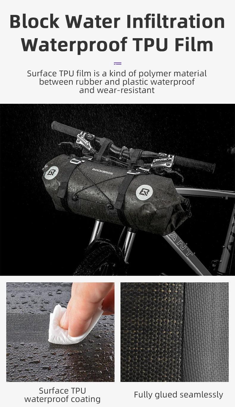 ROCKBROS Bicycle Bag Big Capacity Waterproof Front Tube Cycling Bag MTB Handlebar Bag Front Frame Trunk Pannier Bike Accessories