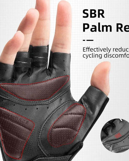 ROCKBROS MTB Road Male Cycling Gloves High Reflective Ant-slip Shockproof Fingerless Gloves For Bicycle Motorcycle Accessories