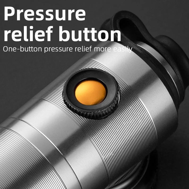 ROCKBROS Bike Pump High Pressure Aluminium Alloy CNC Dustproof Barometer AV/FV Ultralight Portable Inflater Bicycle Accessories