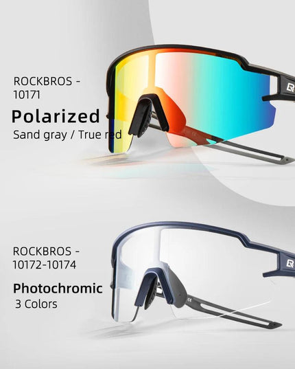 ROCKBROS Photochromic Cycling Glasses Polarized Built-in Myopia Frame Sports Sunglasses Men Women Glasses Cycling Eyewear Goggle