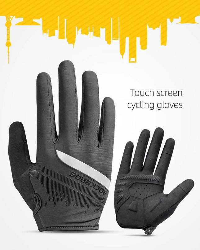 ROCKBROS Cycling Men's Gloves Spring Autumn Bike Cycling Gloves Sports Shockproof Breathable MTB Mountain Bike Gloves Motorcycle