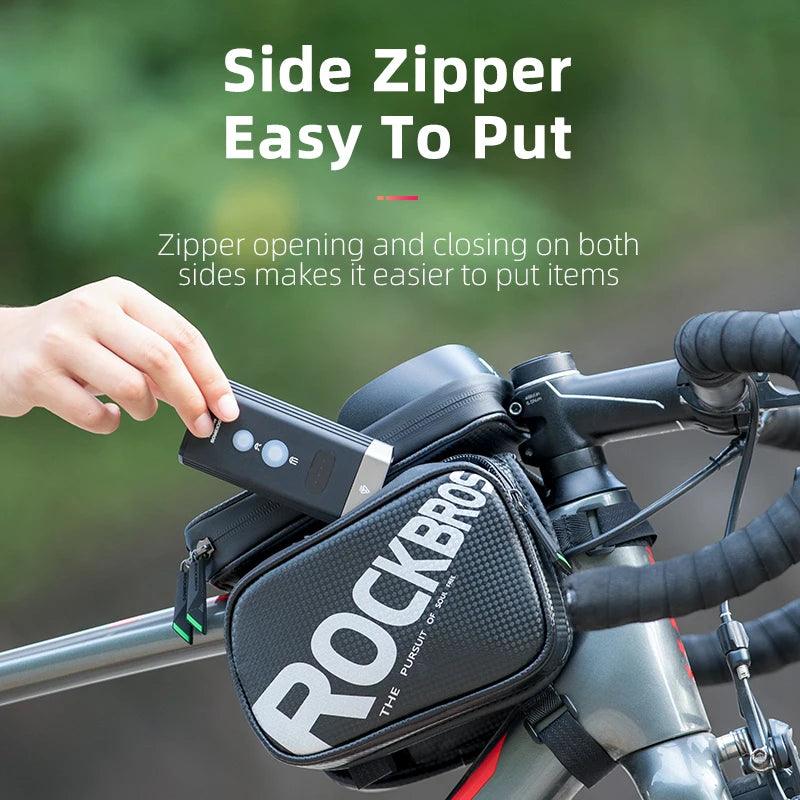 ROCKBROS Bicycle Bag Rainproof Touch Screen Phone Top Tube Bag MTB Road Bike Frame Front Saddle Bag & Pannier Bike Accessories