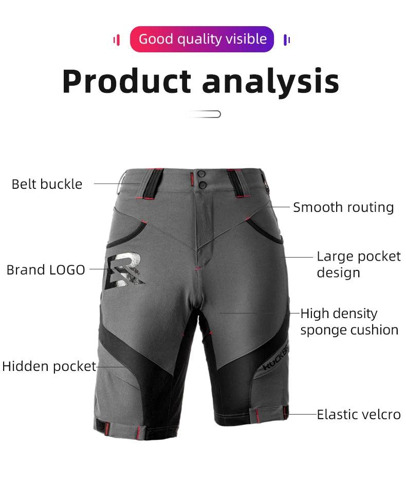 ROCKBROS 4D Women's Men's Shorts 2 In 1 With Separable Underwear Shorts Bike Shorts Climbing Running Bicycle Pants Cycling Trous