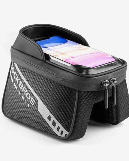 ROCKBROS Front Bike Bag Sensitive Touch Screen Reflective 1L Bicycle Bag Double Zipper Separate Storage Bag MTB Bike Accessories