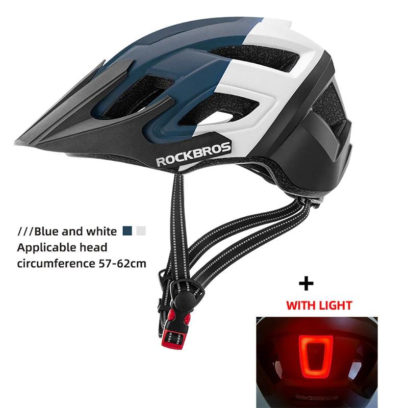 ROCKBROS Bicycle Helmet LED Light Rechargeable Cycling Helmet Mountain Road Bike Helmet Sport Safe Hat For Man Cycling Equipment