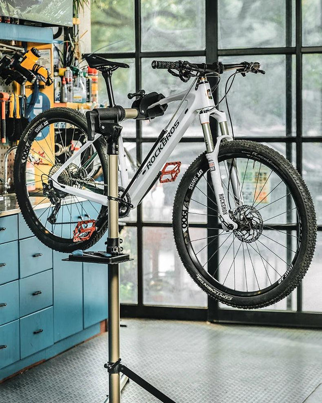 ROCKBROS Bike Repair Stand MTB Road Bicycle Maintenance Rack With Tool Tray Adjustable Foldable Storage Display Bike Work Stand