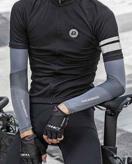 ROCKBROS Ice Fabric Running Camping Arm Warmers Basketball Sleeve Running Arm Sleeve Cycling Sleeves Summer Sports Safety Gear