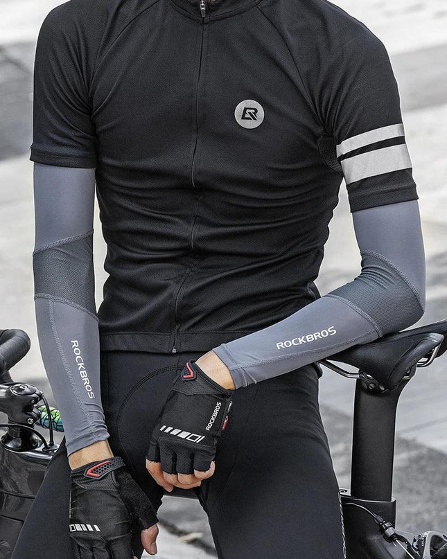 ROCKBROS Ice Fabric Running Camping Arm Warmers Basketball Sleeve Running Arm Sleeve Cycling Sleeves Summer Sports Safety Gear