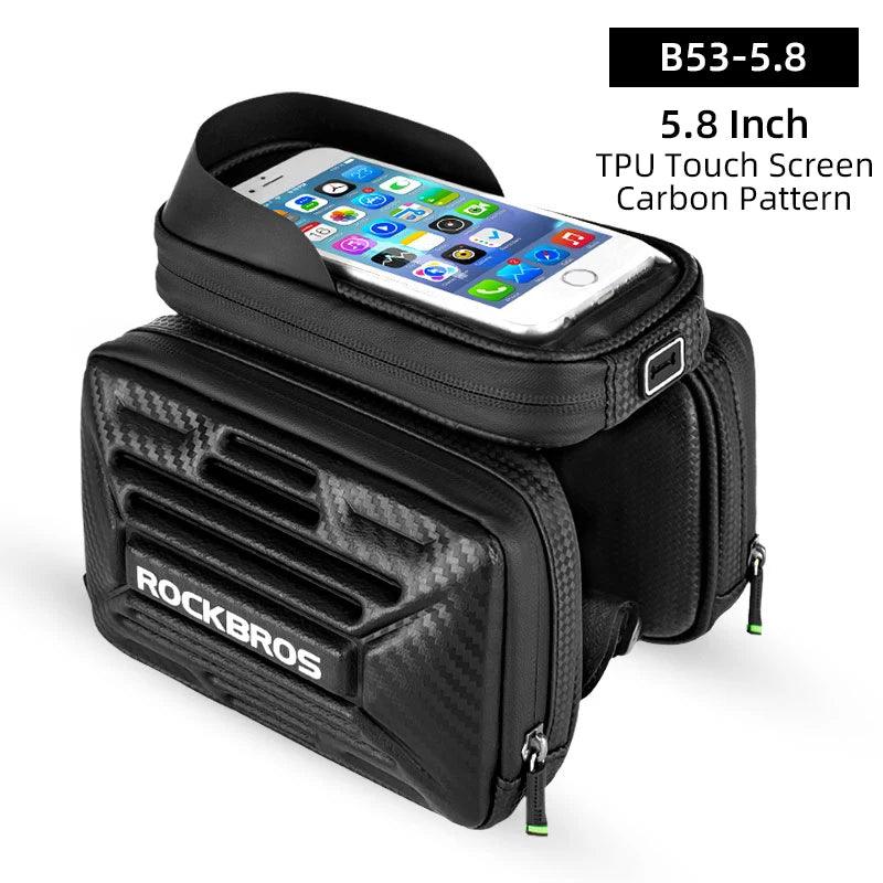 ROCKBROS Bicycle Bag Rainproof Touch Screen Phone Top Tube Bag MTB Road Bike Frame Front Saddle Bag & Pannier Bike Accessories