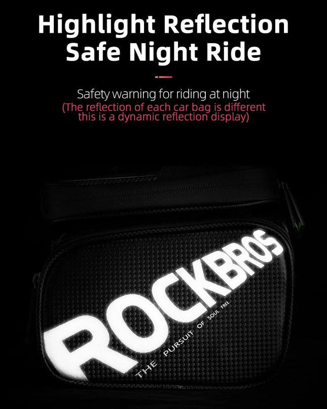 ROCKBROS Bicycle Bag Rainproof Touch Screen Phone Top Tube Bag MTB Road Bike Frame Front Saddle Bag & Pannier Bike Accessories