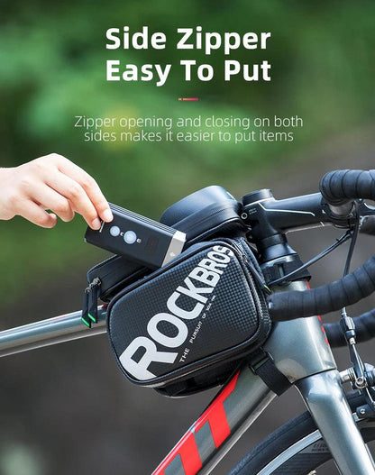 ROCKBROS Bicycle Bag Rainproof Touch Screen Phone Top Tube Bag MTB Road Bike Frame Front Saddle Bag & Pannier Bike Accessories