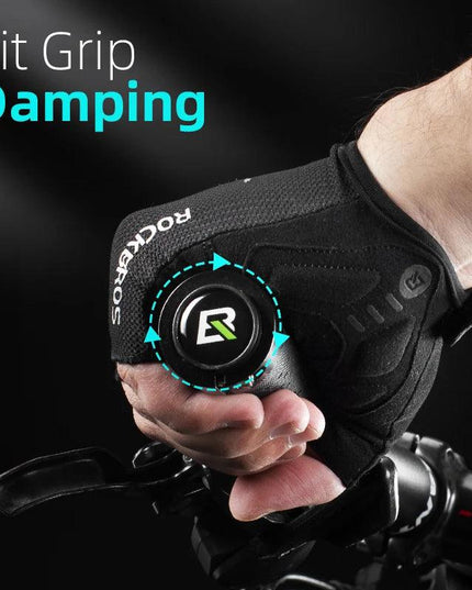 ROCKBROS Summer Cycling Half Finger Gloves Anti-slip Breathable Bicycle Gloves Men Women Anti-sweat Reflective Bike Gloves