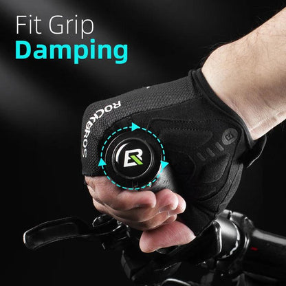 ROCKBROS Summer Cycling Half Finger Gloves Anti-slip Breathable Bicycle Gloves Men Women Anti-sweat Reflective Bike Gloves