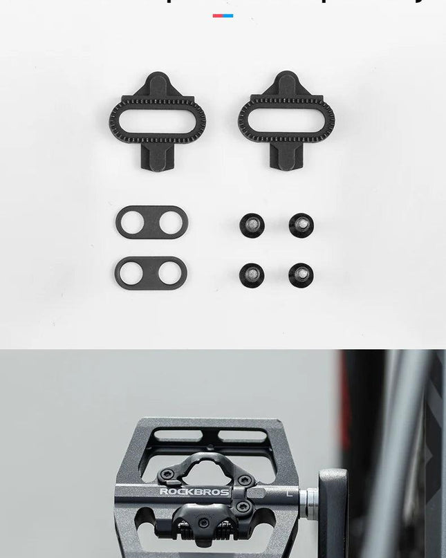 ROCKBROS 2 In 1 Bicycle Lock Pedal With Free Cleat For SPD System MTB Road Aluminum Anti-slip Sealed Bearing Lock Accessories