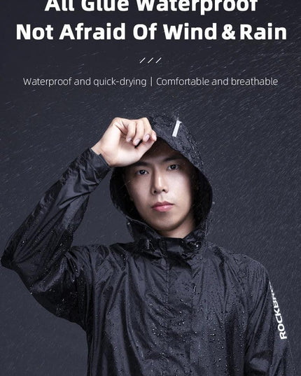ROCKBROS Cycling Waterproof Jacket Men Breathable Reflective Hooded Raincoat Waterproof  Outdoor Sport Windbreaker European Size