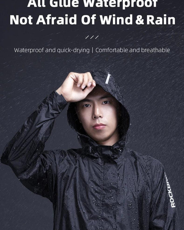 ROCKBROS Cycling Waterproof Jacket Men Breathable Reflective Hooded Raincoat Waterproof  Outdoor Sport Windbreaker European Size