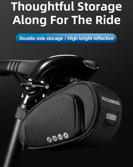 ROCKBROS Rainproof Bicycle Bag Shockproof Bike Saddle Bag For Refletive Rear Large Capatity Seatpost MTB Bike Bag Accessories