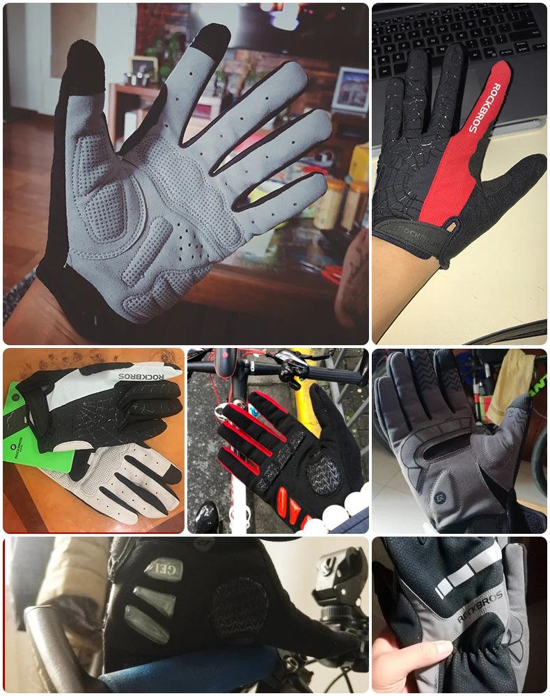 ROCKBROS Windproof Cycling Gloves Touch Screen Riding MTB Bike Bicycle Gloves Thermal Warm Motorcycle Winter Autumn Bike Gloves