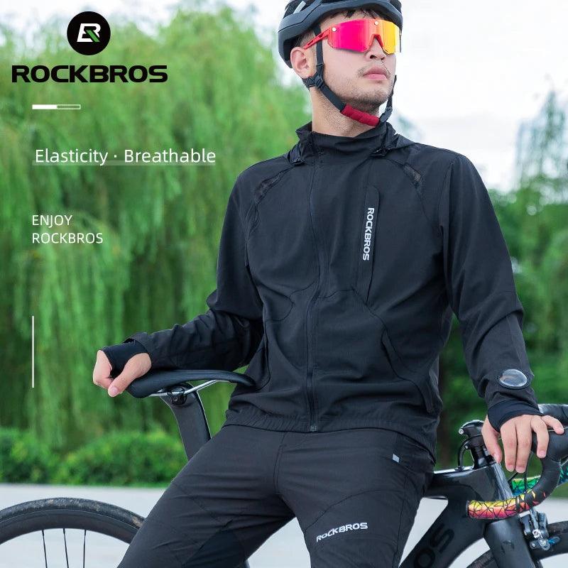 ROCKBROS Men's Cycling Clothing Sets Spring Autumn Breathable Cycling Jacket Comfortable Thin Unisex Outdoor Sport Suit EUR Size