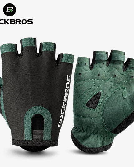 ROCKBROS Cycling Gloves Breathable Sweat-Wicking Net Bicycle Half Gloves Men Women High Stretch Fabric Sports Bike Gloves