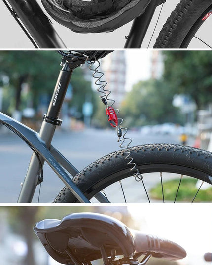 ROCKBROS Helmet Locks Mini Bicycle Lock Anti-theft bike Lock  Ultralight Flexible 90cm Password Lock Cycling Moto Helmet Lock