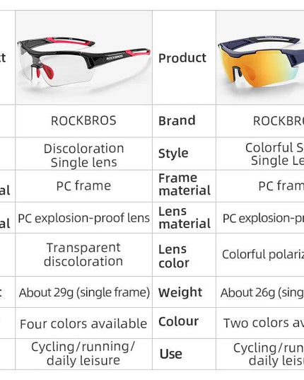 ROCKBROS Cycling Men's Glasses Polarized Cycling Glasses Sports MTB Bike Glasses Women Outdoor Sunglasses Cycling Eyewear Goggle