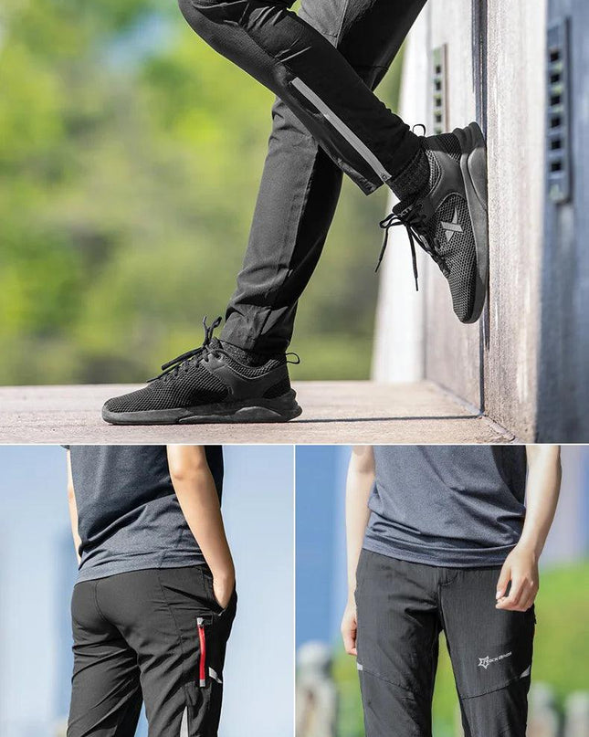 ROCKBROS Light Comfortable Cycling Pants Men Women Spring Summer Breathable Hight Elasticity Sports Pants Reflective Trousers