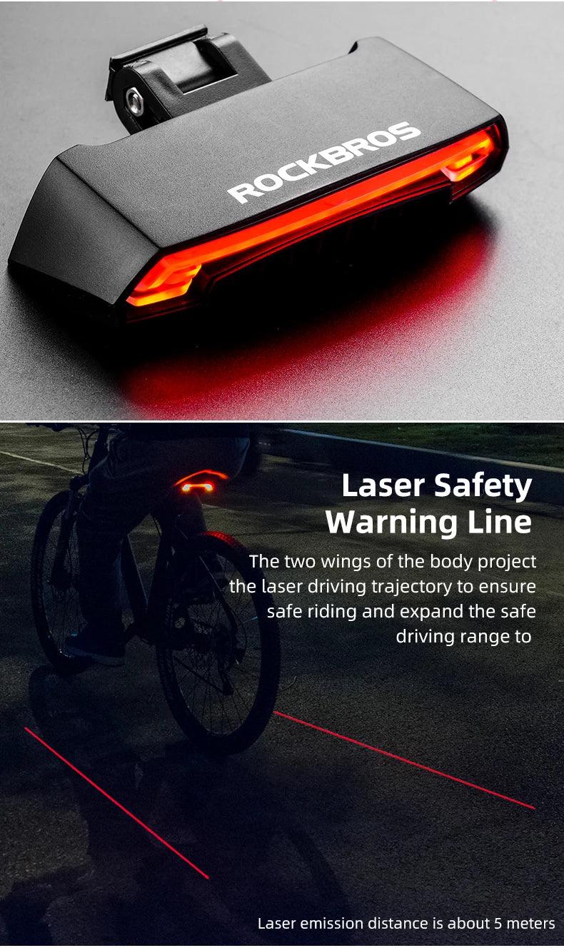 ROCKBROS Bike Tail Light USB Rechargeable Wireless Waterproof MTB Safety Intelligent Remote Control Turn Sign Bicycle Light Lamp