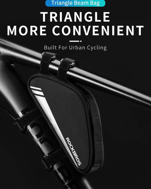 ROCKBROS Triangle Beam Bag Bicycle Top Tube Bag Bike Saddle Bag MTB Road Bike Phone Bag 0.7L High Reflective Bike Accessories